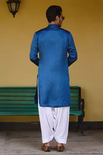 Electric blue kapurthala kurta set