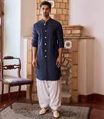 Navy blue fateh kurta set