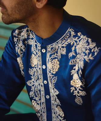Electric blue kapurthala kurta set 4