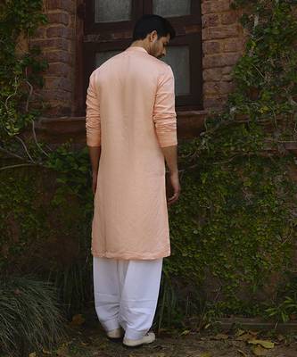 Peach rambagh kurta set 4