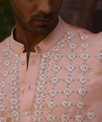 Peach rambagh kurta set 5