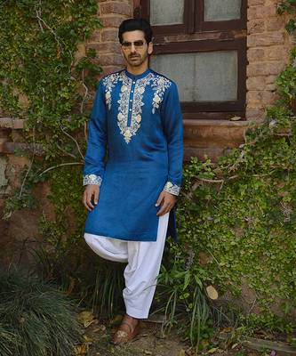 Electric blue kapurthala kurta set 5