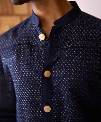 Navy blue fateh kurta set 5