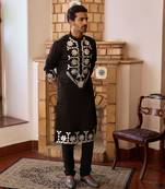 Black juna mahal kurta set