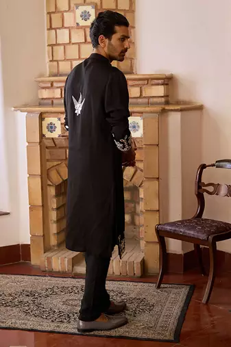 Black juna mahal kurta set