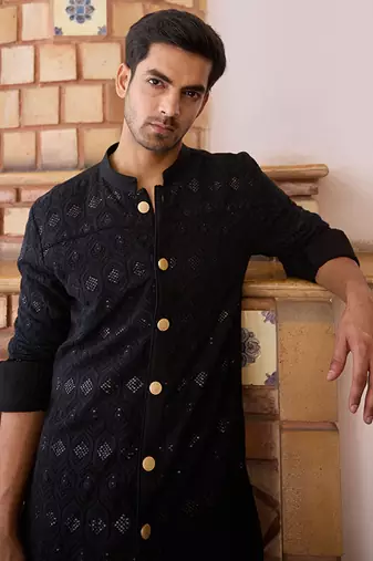 Black gohar kurta set