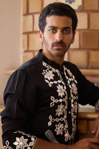 Black juna mahal kurta set