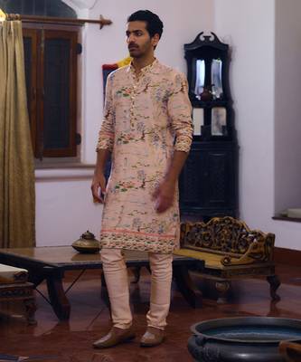 Powder pink amer kurta set 1