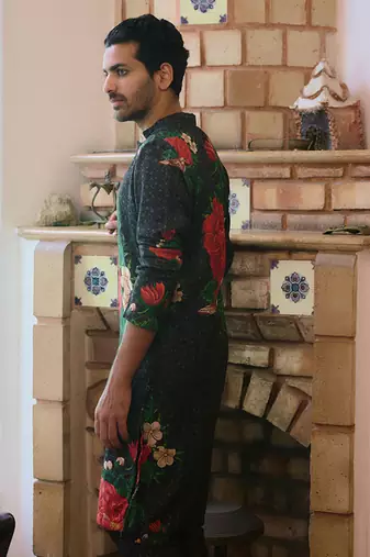 Black raas kurta set