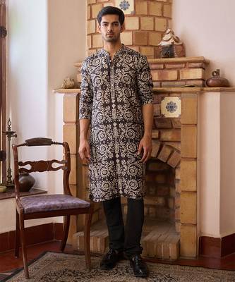 Black huzur kurta set 1