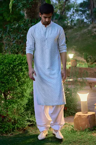 Powder blue lalitha kurta set