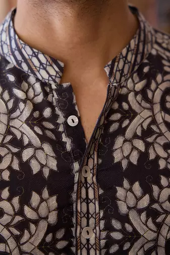 Black huzur kurta set