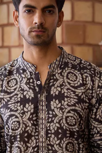 Black huzur kurta set