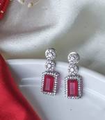 Statement ruby & cz stone studs