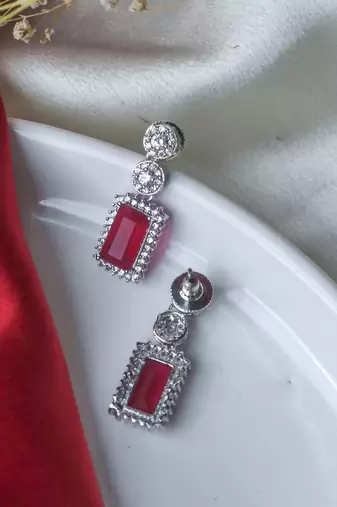 Statement ruby & cz stone studs