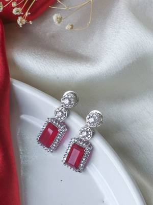 Statement ruby & cz stone studs 3