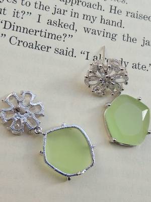 Sliver-plated pista floral studs 2