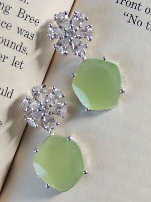 Sliver-plated pista floral studs 3