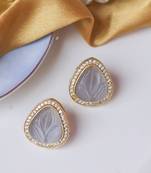 Classic grey craving & cz stone studs