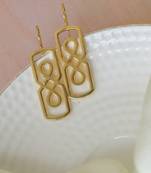 Elegant gold plated hook earring