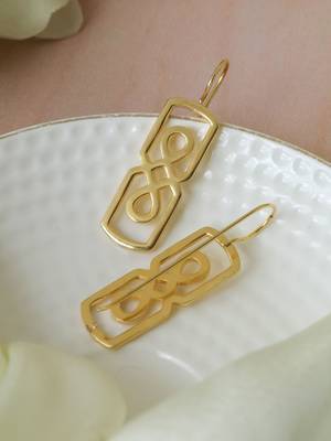 Elegant gold plated hook earring 2