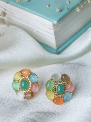 Handmade multi-colour stone studs 1