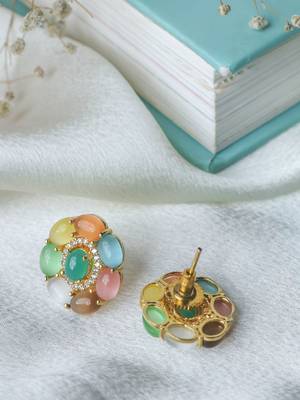 Handmade multi-colour stone studs 2