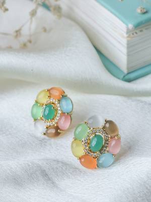 Handmade multi-colour stone studs 3