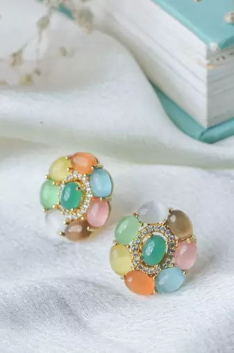 Handmade multi-colour stone studs