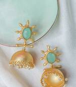 Handcrafted stone matte-finish jhumki