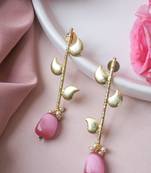 Western leaf pink earring