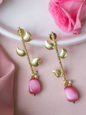 Western leaf pink earring 2