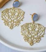 Handcrafted heart shape blue earring