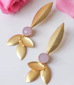 Western pink leaf earring