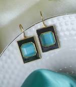 Stylish black-aqua hook earring
