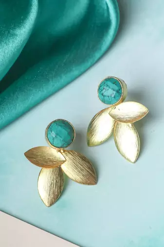 Delight firoza leaf studs