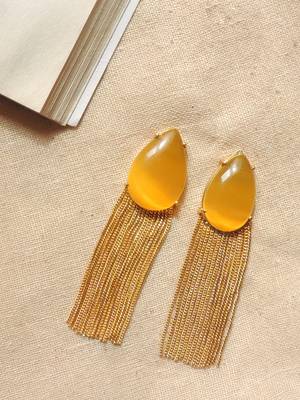 Western yellow chain earring 1