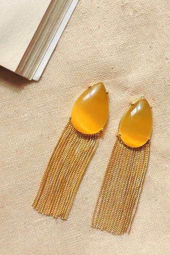 Western yellow chain earring
