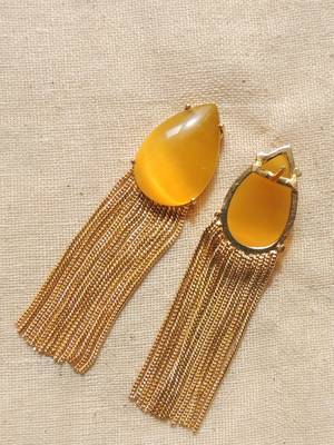 Western yellow chain earring 2
