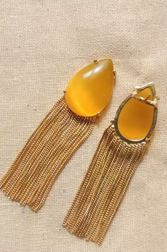 Western yellow chain earring