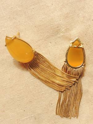 Western yellow chain earring 3