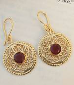 Gold plated mughal jali-work earring
