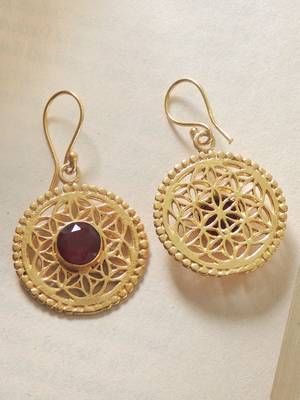 Gold plated mughal jali-work earring 2