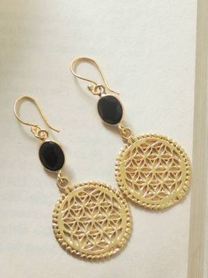 Handcrafted gold plated mughal jali hook earring 1