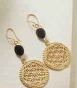 Handcrafted gold plated mughal jali hook earring