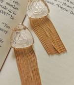 Western white craving stone chain earring