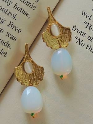 Trendy handmade gold plated studs 1