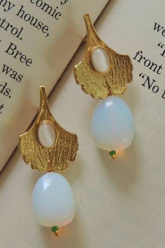 Trendy handmade gold plated studs