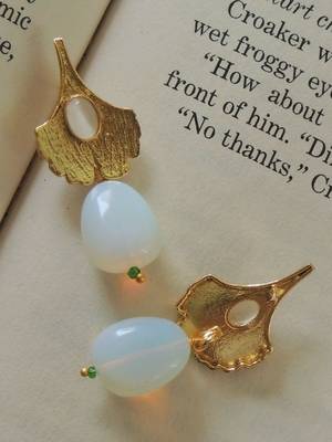 Trendy handmade gold plated studs 2