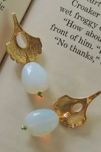 Trendy handmade gold plated studs